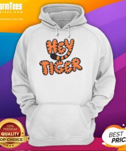 Good Hey Tiger Bubble Letter Hoodie featuring vibrant graphic design on a cozy hoodie in trendy style.