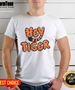 Good Hey Tiger Bubble Letter T-Shirt featuring playful bubble letters in vibrant colors on a stylish tee.