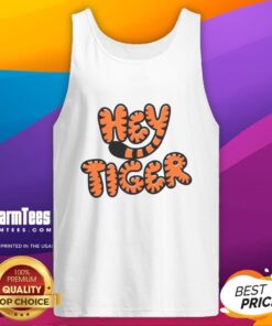 Good Hey Tiger bubble letter tank top in vibrant colors, perfect for casual summer outfits and trendy fashion looks.