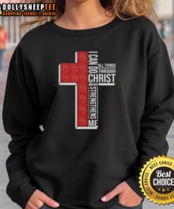 Good I Can Do All Things Through Christ sweatshirt for Oklahoma Sooners football fans, featuring a motivational design.
