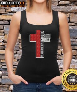 Good I Can Do All Things Through Christ Who Strengthens Me Oklahoma Sooners football cross tank top for fans.