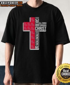 Good I Can Do All Things Through Christ Who Strengthens Me Ole Miss Football Cross T-Shirt design for fans.