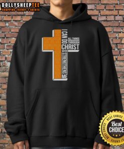 Alt Text: Good I Can Do All Things Through Christ hoodie for Tennessee Volunteers football fans, featuring a cross design.