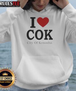 Alt Text: Good I Love Cok City of Kenosha hoodie in vibrant colors, showcasing local pride and stylish design.