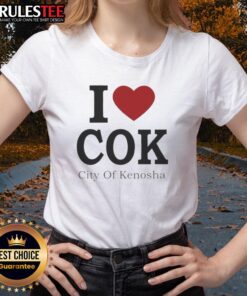 Good I Love Cok City of Kenosha ladies tee featuring a stylish design perfect for casual wear in Kenosha.