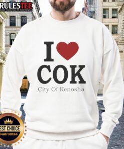 Alt Text: Good I Love Cok City of Kenosha sweatshirt featuring vibrant design and comfortable fit, perfect for Kenosha fans.