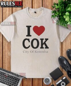 Good I Love Cok City Of Kenosha washed t-shirt featuring a stylish design and comfortable fit, perfect for casual wear.