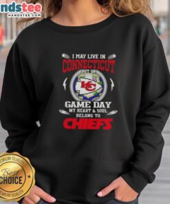 Alt Text: Kansas City Chiefs sweatshirt showcasing team pride, perfect for game day; a must-have for fans in Connecticut.