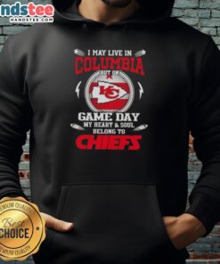 Fan wearing a Kansas City Chiefs hoodie, showcasing pride for the team in the District of Columbia on game day.
