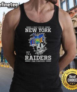 Good I May Live In New York But I'm A Raiders Fan Forever tank top showcasing a stylish design for loyal Raiders fans.