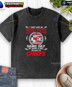 Kansas City Chiefs washed t-shirt, perfect for game day, showcasing team spirit and pride in the United States.