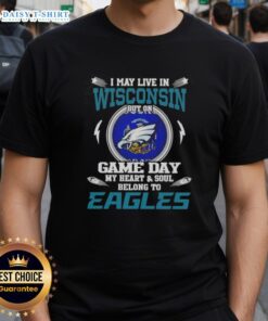 Philadelphia Eagles T-shirt design for fans in Wisconsin, showcasing team spirit on game day.