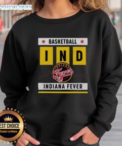 Alt Text: Good Indiana Fever basketball skyline sweatshirt featuring vibrant team colors and stylish design for fans.