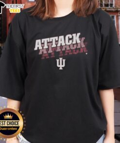 Good Indiana Hoosiers Attack Attack Attack ladies tee in vibrant colors, perfect for fans showcasing team spirit.