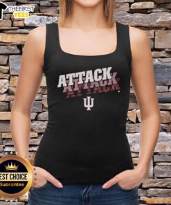 Good Indiana Hoosiers Attack Attack Attack tank top featuring bold team colors and logo, perfect for fans and game day.
