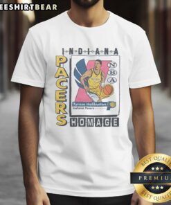 Good Indiana Pacers Trading Card T-Shirt featuring Tyrese Haliburton, perfect for fans and collectors of basketball apparel.