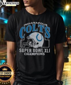 Good Indianapolis Colts Super Bowl XLI Champs T-Shirt featuring bold team graphics and vibrant colors for fans.