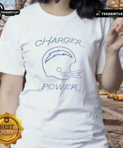 Good Los Angeles Chargers Power Football Ladies Tee featuring vibrant team colors and logo for female fans.