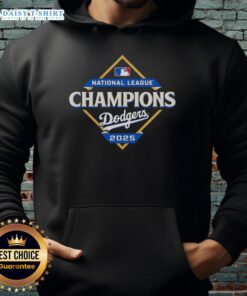 Los Angeles Dodgers 2025 National League Champions diamond logo hoodie, showcasing team spirit and style.