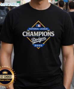 Good Los Angeles Dodgers 2025 National League Champions Diamond Logo T-Shirt featuring vibrant team colors and logo design.