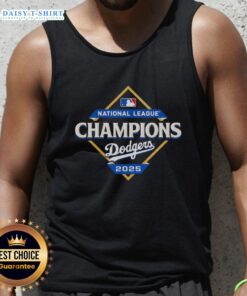 Los Angeles Dodgers 2025 National League Champions diamond logo tank top showcasing team pride and style.