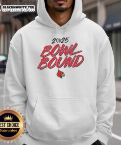 Good Louisville Cardinals Football 2025 Bowl Bound Hoodie in red, perfect for fans supporting their team this season.