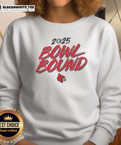 Good Louisville Cardinals Football 2025 Bowl Bound sweatshirt featuring team colors and logo, perfect for fans.
