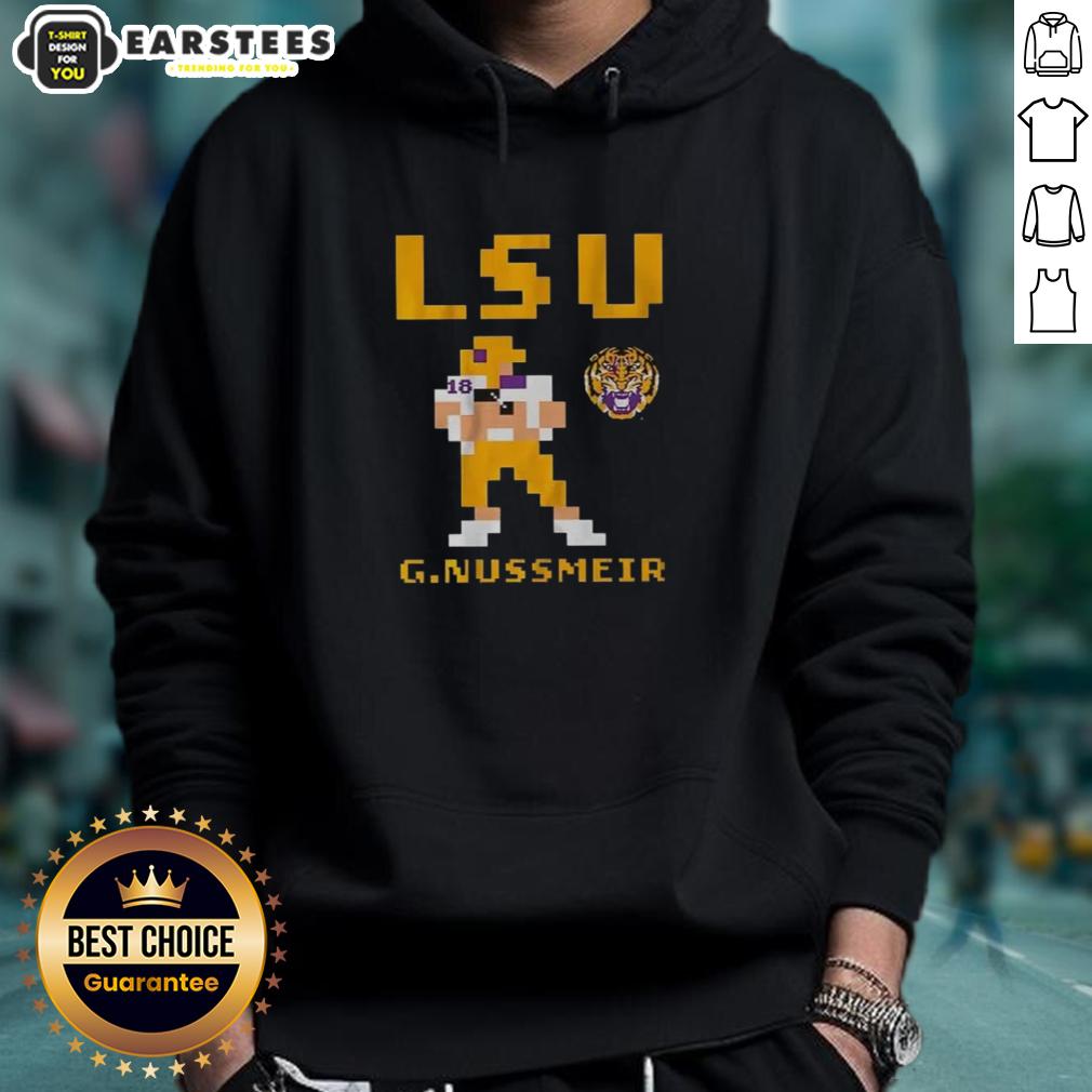 good-lsu-tigers-football-garrett-nussmeier-retro-baller-hoodie Garrett Nussmeier wearing a retro LSU Tigers football hoodie, showcasing team spirit and style for fans.