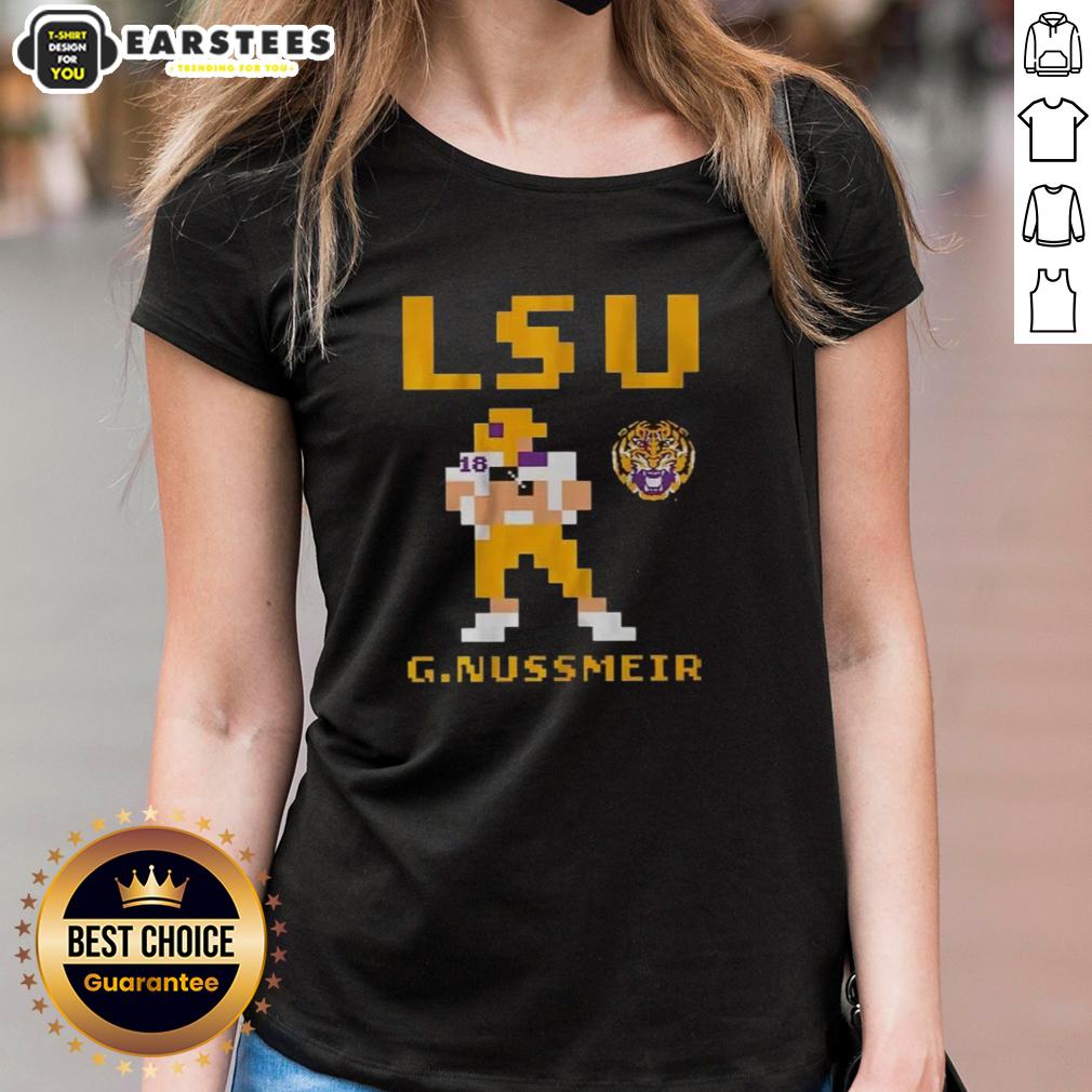 good-lsu-tigers-football-garrett-nussmeier-retro-baller-ladies-tee LSU Tigers football Garrett Nussmeier retro baller ladies tee design featuring team colors and logo for stylish fans.