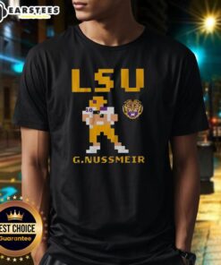 Alt Text: Good LSU Tigers Football Garrett Nussmeier retro baller t-shirt featuring vibrant colors and classic design.