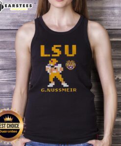 Alt Text: Retro Baller Tank Top featuring Garrett Nussmeier, perfect for LSU Tigers football fans and stylish summer wear.
