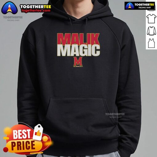 Malik Washington wearing a Maryland Terrapins football hoodie, showcasing team spirit and style.