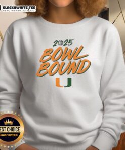 Good Miami Hurricanes Football 2025 Bowl Bound Sweatshirt in team colors, perfect for fans celebrating the season.