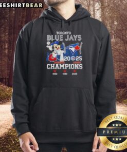 Good Mickey Toronto Blue Jays 2025 American League Champions 3x Times Hoodie showcasing team pride and style.
