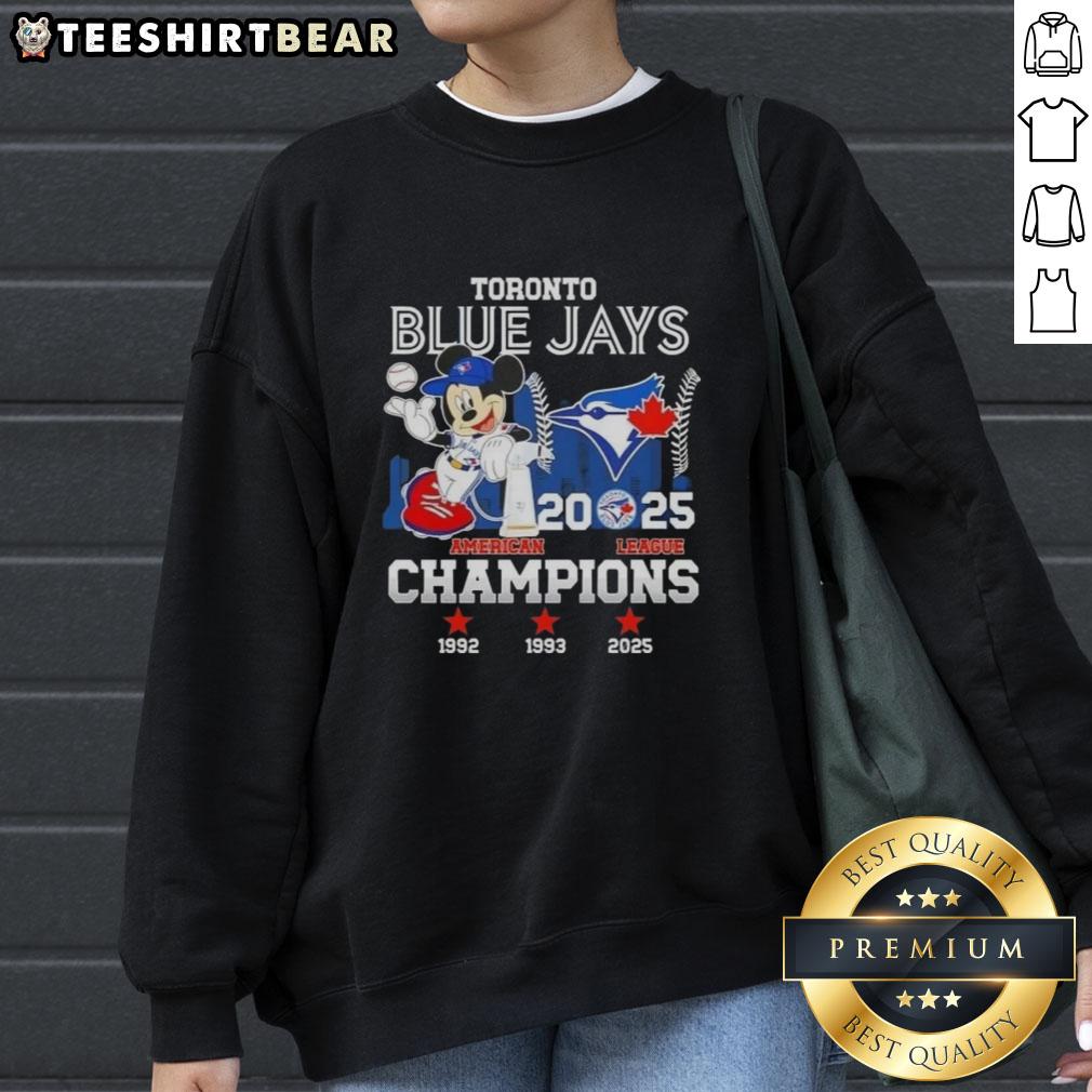 Good Mickey Toronto Blue Jays 2025 American League Champions 3x Times Sweatshirt Good Mickey Toronto Blue Jays 2025 American League Champions sweatshirt featuring a bold design celebrating 3x victories.