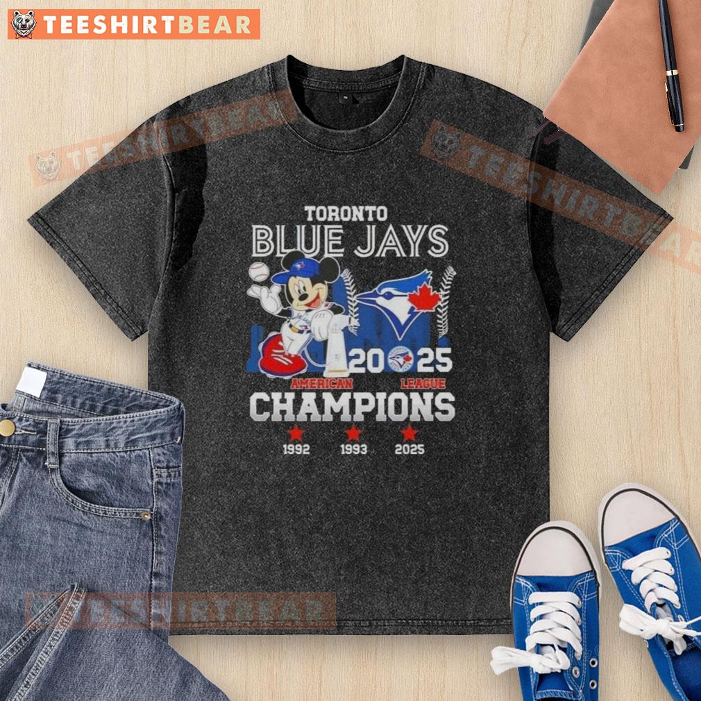 Good Mickey Toronto Blue Jays 2025 American League Champions 3x Times Washed T-Shirt Good Mickey Toronto Blue Jays 2025 American League Champions 3x Times Washed T-Shirt showcasing team pride and style.