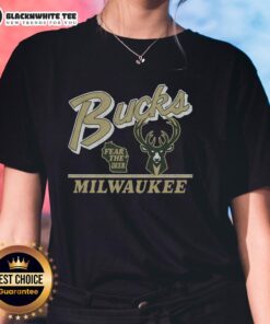 Vintage Milwaukee Bucks Fly By Ladies Tee featuring a stylish design for fans of the NBA team.