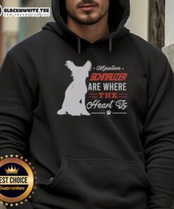 Good Miniature Schnauzer Are Where The Heart Is Hoodie featuring a cute schnauzer graphic and cozy design for dog lovers.