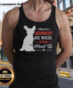 Good Miniature Schnauzer Are Where The Heart Is tank top featuring a cute schnauzer graphic and stylish design.