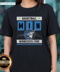 Good Minnesota Lynx Basketball Skyline Ladies Tee featuring team colors and logo, perfect for fans and casual wear.