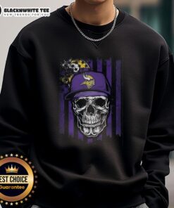 Good Minnesota Vikings NFL Skull American Flag sweatshirt for football lovers, showcasing team spirit and style.