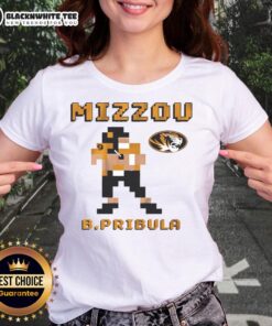 Good Missouri Tigers Football Beau Pribula Retro Baller Pixel Ladies Tee showcasing vibrant team spirit and style.