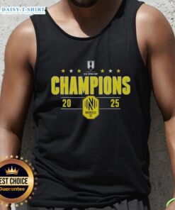 Good Nashville SC 2025 Lamar Hunt U.S. Open Cup Champions tank top featuring team colors and logo.