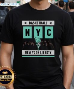 Good New York Liberty Basketball Skyline T-Shirt featuring a vibrant skyline design and team logo.