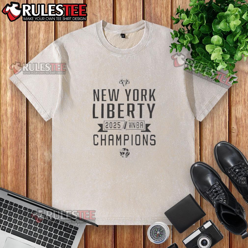 good-new-york-liberty-basketball-wnba-champions-2025-washed-t-shirt 2025 WNBA Champions New York Liberty washed t-shirt featuring team logo and vibrant design for basketball fans.