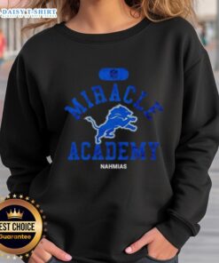 Good NFL Detroit Lions Miracle Academy Nahmias sweatshirt featuring vibrant team colors and logo, perfect for fans.