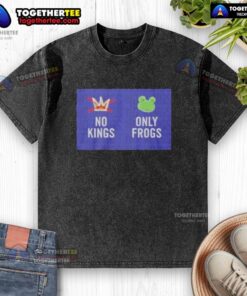 Good No Kings Only Frogs washed t-shirt featuring a playful frog graphic on a soft, casual tee for comfort and style.