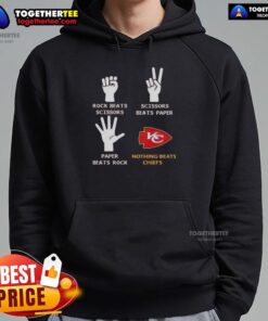 Good Nothing Beats Kansas City Chiefs Rock Beats Scissors Hoodie featuring team colors and logo, perfect for fans.