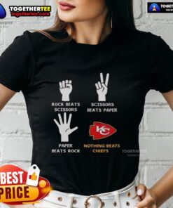 Good Nothing Beats Kansas City Chiefs Rock Beats Scissors Ladies Tee featuring team colors and logo for game day style.