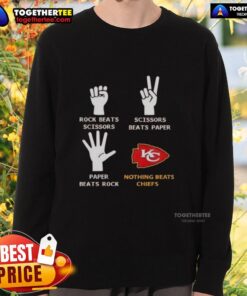 Show your team spirit with the Good Nothing Beats Kansas City Chiefs Rock Beats Scissors Sweatshirt in vibrant colors.